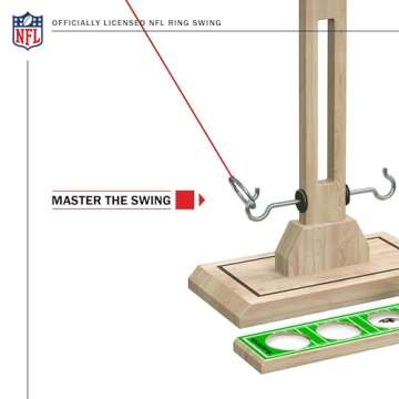 Wild Sports NFL Baltimore Ravens Wooden Ring Swing Battle - Head-to-Head Ring Toss Hook & Ring Game for NFL Fans