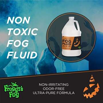 Froggy's Fog Halloween and Party Fog Fluid, High Output Long-Lasting Fog Juice for 400-1500 Watt Water-Based Fog Machines, Great for Pro & Home Haunters, Theatrical Effects, DJs, & More, Half Gallon