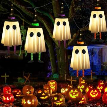 3 Glowing Hanging Ghosts for Halloween Decorations