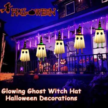 3 Glowing Hanging Ghosts for Halloween Decorations