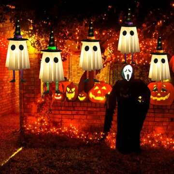 3 Glowing Hanging Ghosts for Halloween Decorations