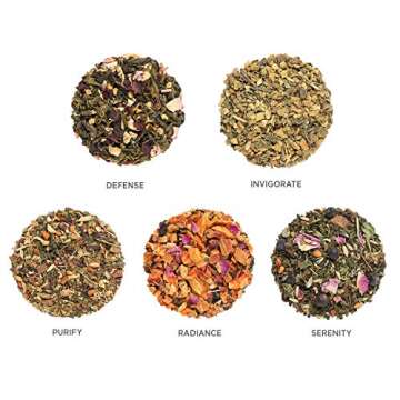 Tea Forte Wellness Tea Sampler, 15 Single Serve Pouches