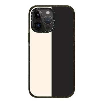 CASETiFY Impact iPhone 14 Pro Max Case [4X Military Grade Drop Tested / 8.2ft Drop Protection] - White/Black Colorblock - Glossy Black