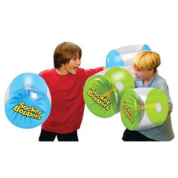 Socker Boppers Inflatable Boxing Pillows - 2 Pairs of Clear Boppers, Box and Bop, Durable Vinyl, Active Outlet That aids in Agility, Balance and Coordination, Safe Fun Indoor or Out, Great Gift