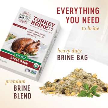 Organic Turkey Brine Kit - 13 oz. Apple Sage with Brine Bag by San Francisco Salt Company