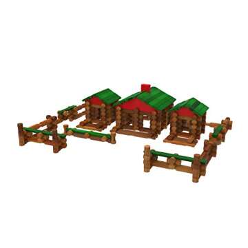 LINCOLN LOGS – Classic Farmhouse, 268 Pieces, Real Wood Logs - Ages 3+ - Best Retro Building Gift Set for Boys/Girls - Creative Construction Engineering - Preschool Education Toy