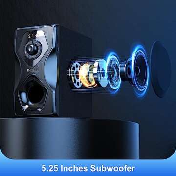 Bobtot Surround Sound Speakers Home Theater Systems - 700 Watts Peak Power 5.1/2.1Wired Stereo Speaker System