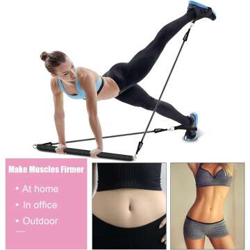 Portable Pilates Bar with Resistance Bands for Home