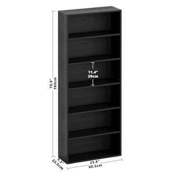 IRONCK Bookshelves and Bookcases Floor Standing 6 Tiers Display Storage Shelves 70 in Tall Bookcase Home Decor Furniture for Home Office, Living Room, Bed Room