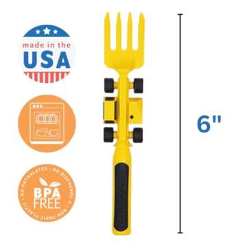 Constructive Eating - Toddler Construction Utensils Made in USA - Silverware for Toddlers - Utensils for Kids - Constructive Eating Utensil Set