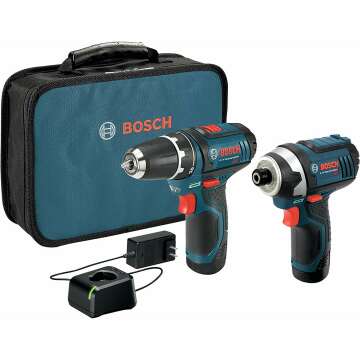 BOSCH CLPK22-120 12V Max Cordless 2-Tool 3/8 in. Drill/Driver and 1/4 in. Impact Driver Combo Kit with 2 Batteries, Charger and Case