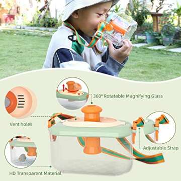 Bug Catcher for Kids Explorer Bug Catching Kit with Insect Critter Catcher, Magnifying Glass, Tweezers, Whistle & Compass, Outdoor Adventure Nature Exploration Toys for Boys Girls 3-12 Year Old