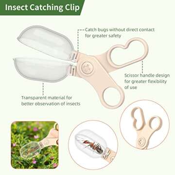 Bug Catcher for Kids Explorer Bug Catching Kit with Insect Critter Catcher, Magnifying Glass, Tweezers, Whistle & Compass, Outdoor Adventure Nature Exploration Toys for Boys Girls 3-12 Year Old