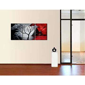 Wieco Art Extra Large The Cloud Tree Modern Gallery Wrapped Canvas Print Artwork Abstract Landscape 3 panels Pictures on Canvas Wall Art Ready to Hang for Living Room Kitchen Home Decor XL