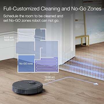 ECOVACS R-OZT8PLUS Robotic DEEBOT T8+ Vacuum & Mop Robot with Advanced Laser Mapping and 3D Obstacle Detection & Avoidance, Grey Certified Refurbished