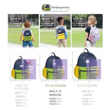 Kids Backpacks For Girls Boys, Backpack Kindergarten Elementary School, Bookbag Backpack For Kids, For School & Travel, Small Kids Child Toddler Backpack, 13" H, For Kids 3-5 Medium