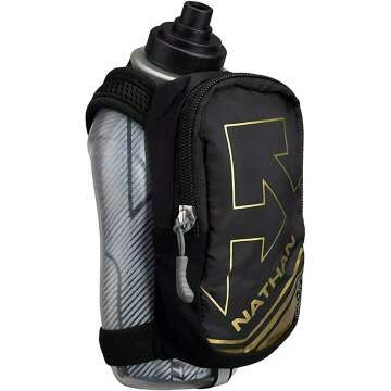 Nathan SpeedDraw Plus Insulated Flask for Runners & Hikers - Black & Gold