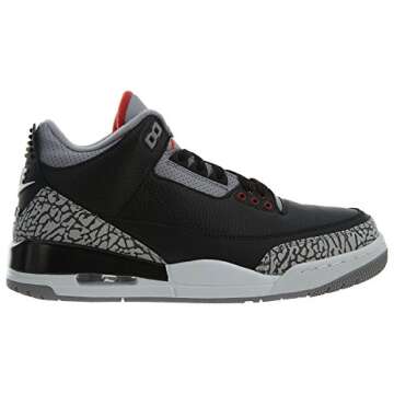 Jordan Air 3 Retro OG Men's Basketball Shoes Black/Fire Red/Cement Grey 854262-001 (11.5 D(M) US)