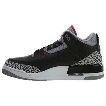 Jordan Air 3 Retro OG Men's Basketball Shoes Black/Fire Red/Cement Grey 854262-001 (11.5 D(M) US)