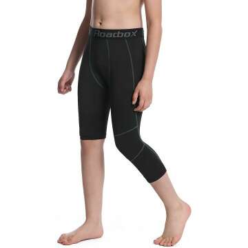 Boys 3/4 Compression Pants 2 Pack for Basketball