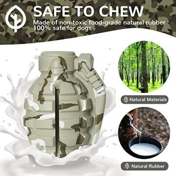 Dog Toys for Aggressive Chewers Large Breed, Rubber German Shepherd Toys,Indestructible Interactive Treat Toys for Large Medium Dogs, Food Grade Tough Dog Toys, Fun to Chew, Chase and Fetch (Camo)