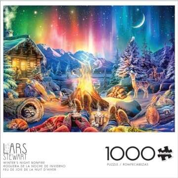 Buffalo Games - LARS - Winter's Night Bonfire - 1000 Piece Jigsaw Puzzle for Adults