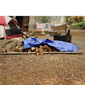 Grizzly Tarps by B-Air 9' x 12' Large Multi-Purpose Waterproof Heavy Duty Poly Tarp with Grommets Every 36", 8x8 Weave, 5 Mil Thick, for Home, Boats, Cars, Camping, Protective Cover, Blue