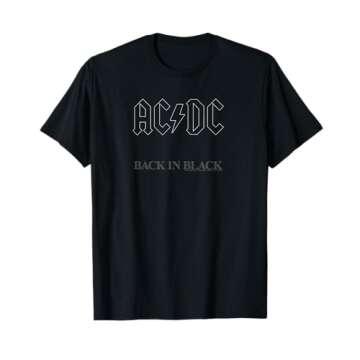 AC/DC - Back in Black Album Artwork Short Sleeve T-Shirt