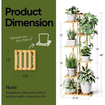 ROSSNY Tall Indoor Plant Stand for Stylish Display