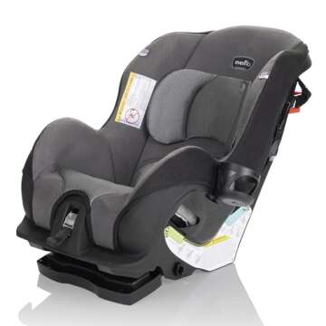 Evenflo Tribute LX 2-in-1 Lightweight Convertible Car Seat, Travel Friendly (Saturn Gray)