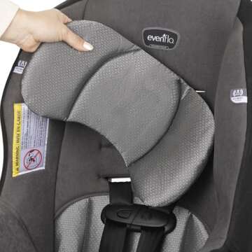 Evenflo Tribute LX 2-in-1 Lightweight Convertible Car Seat, Travel Friendly (Saturn Gray)