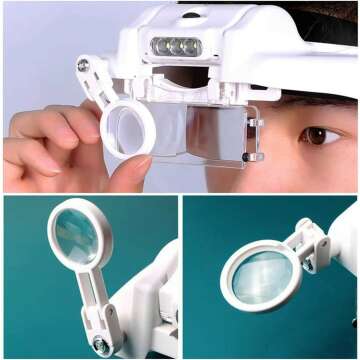 Hands-Free Lighted Head Magnifier for Crafts & Repairs