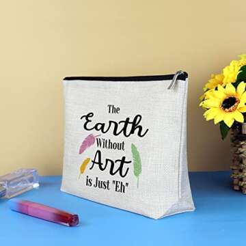 Art Teacher Gift Makeup Bag Art Lovers Gifts Artist Gift for Women Cosmetic Bag Artist Painter Gift Artist Themed Gifts Birthday Graduation Christmas Gift for Art Student Artist Travel Toiletry Bag