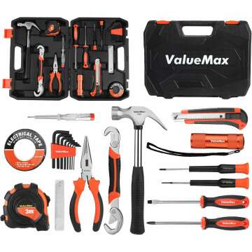 VALUEMAX 30-Piece Home Tool Set with Storage Case - Ideal for DIY & Repairs