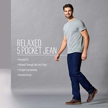 Rustler Relaxed Fit Jeans - Dark Stonewash 38W x 32L