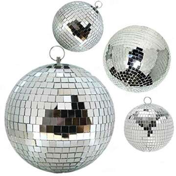 Alytimes Disco Ball - 8-Inch Silver Party Decor