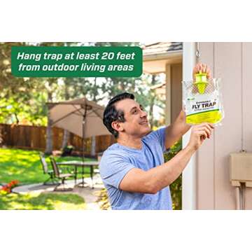 RESCUE! Outdoor Disposable Hanging Fly Trap - 8 Traps