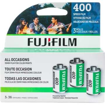 Fujifilm Fujicolor Superia X-TRA 400 Color Negative Film (35mm Roll Film, 36 Exposures, 3-Pack)