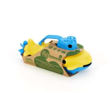 Green Toys Submarine - BPA, Phthalate Free Blue Watercraft with Spinning Rear Propeller Made from Recycled Materials. Safe Toys for Toddlers