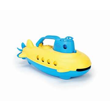 Green Toys Submarine - BPA, Phthalate Free Blue Watercraft with Spinning Rear Propeller Made from Recycled Materials. Safe Toys for Toddlers