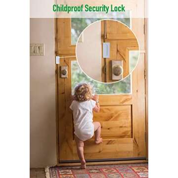 Home Security Door Reinforcement Lock Upgraded Front Door Locks for Kids Safety Withstand 800 lbs Metal Child Proof Door Latch Lock for Inside Door Top Extra Flip Lock High Deadbolt Lock Home Defender