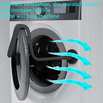 Multifunction Laundry Door Post, Front Load Washer Door Prop Can Be Used As Air Circulation Washing Machine Door Prop, Dryer Door Prop Open Heat Dissipation, washer door stopper, ​Etc. (black)