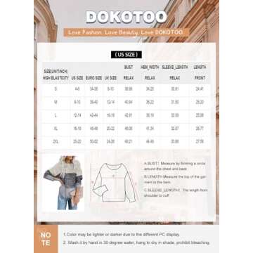 Dokotoo Womens Sweaters Winter Crewneck Long Bat Sleeve Color Block Pullover Sweaters Fashion 2024 Fall Tops Casual Knit Pullover Jumper Tops Yellow Large