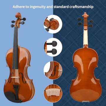 Idffdvw Violin 4/4 MV300 Satin Antique for Beginners