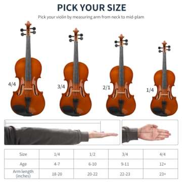 Idffdvw Violin 4/4 MV300 Satin Antique for Beginners