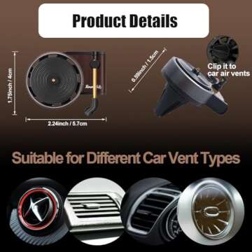 12Pcs Car Air Fresheners Vent Clips, Record Player Car Fresheners for Women, Album Cover Air Freshener Car Accessories Vent Clips For Music Fans Gifts, Car Accessories Record Player