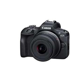 Canon EOS R100 Mirrorless Camera RF-S18-45mm F4.5-6.3 is STM & RF-S55-210mm F5-7.1 is STM Lens Kit, 24.1 Megapixel CMOS (APS-C) Sensor, 4K Video, RF Mount, Black