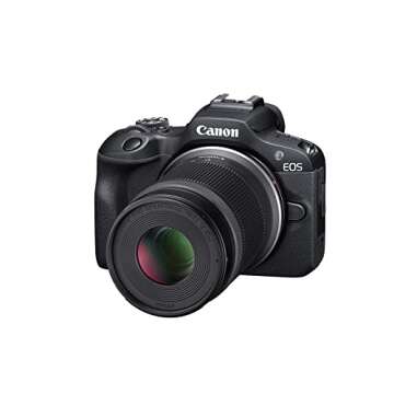 Canon EOS R100 Mirrorless Camera RF-S18-45mm F4.5-6.3 is STM & RF-S55-210mm F5-7.1 is STM Lens Kit, 24.1 Megapixel CMOS (APS-C) Sensor, 4K Video, RF Mount, Black