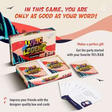 Lyric Legend 90's R&B - Finish The Lyrics Game with Trivia to Argue for The Correct Songs. Great for Gifts, Game Night, and Groups. 144 Songs and a Playlist, You'll Sing Along and Quiz Your Friends!