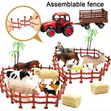 Farm Toy Set with Tractor & Animal Figurines